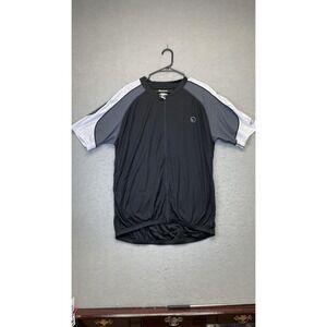 Canari Cycling Jersey Mens 2XL‎ Black Gray White Full Zip Short Sleeve Road